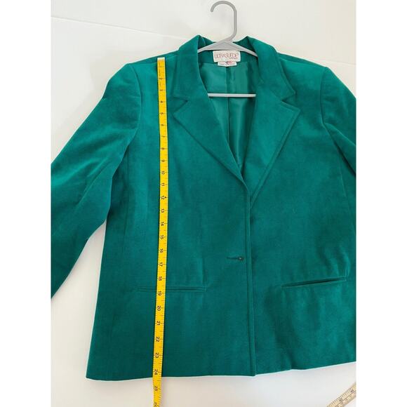 Vintage Women’s Count Romi ultra suede green blazer size 14 Union Label - Picture 6 of 7